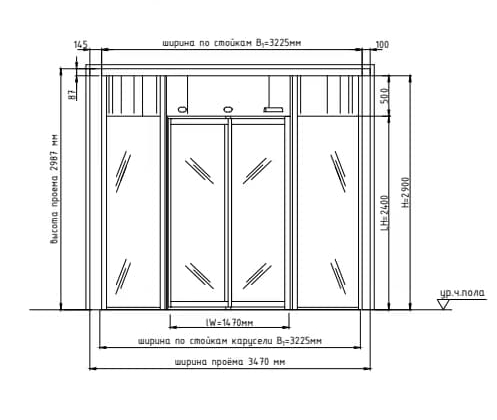 revolving door drawing to choose air curtain
